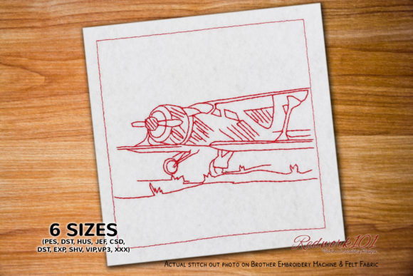 Airplane with Propeller: A Redwork Review for Craft Fairs