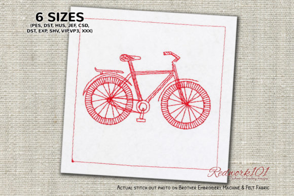 Doodle Bicycle: A Redwork Review for Holiday Shops